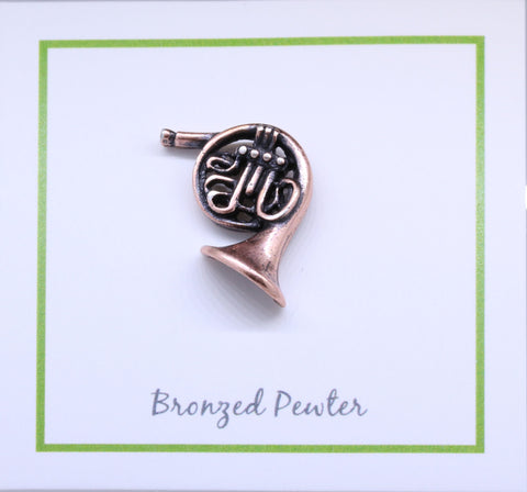 French Horn Copper Lapel Pin