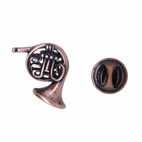 French Horn Copper Lapel Pin