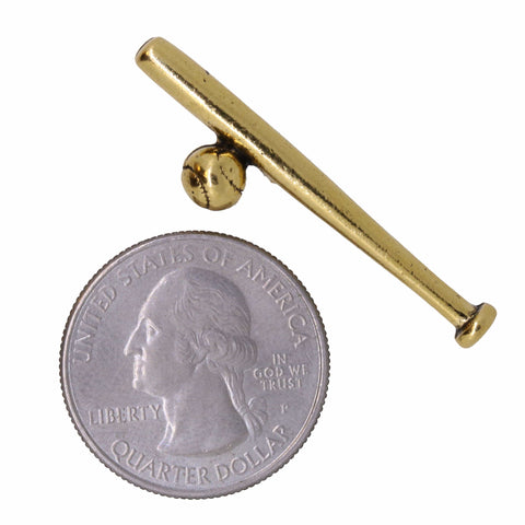 Baseball and Bat Gold Lapel Pin