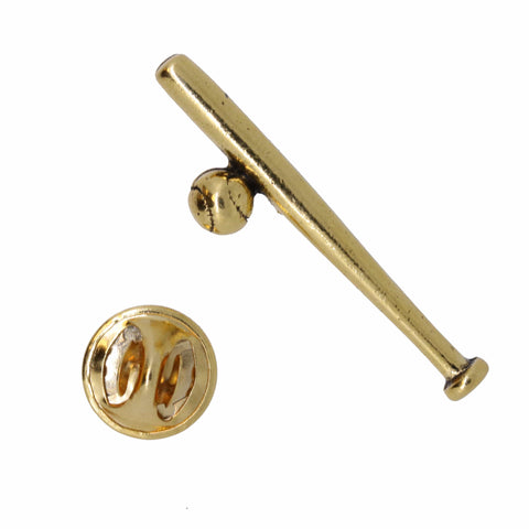 Baseball and Bat Gold Lapel Pin