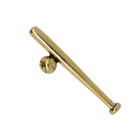 Baseball and Bat Gold Lapel Pin