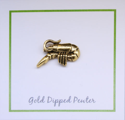 Crawfish Gold Lapel Pin