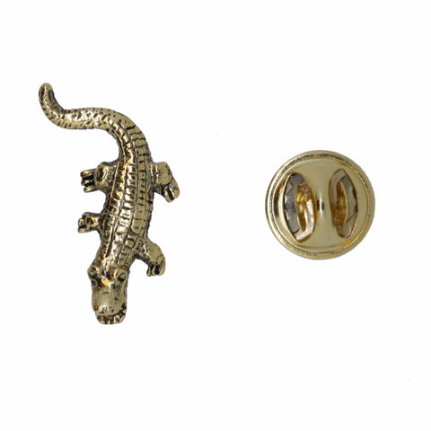 Crocodile Gold Lapel Pin