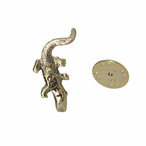 Crocodile Gold Lapel Pin