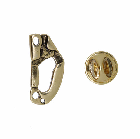 Climbing Ascender Gold Lapel Pin