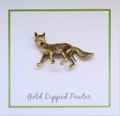 Fox Gold Lapel Pin