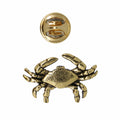 Blue Crab Gold Lapel Pin