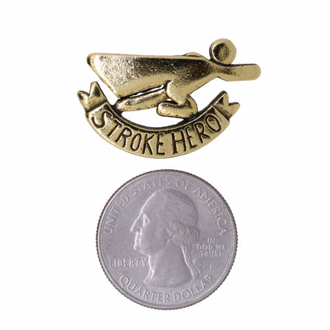 Stroke Hero Gold Lapel Pin