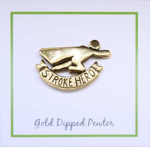 Stroke Hero Gold Lapel Pin