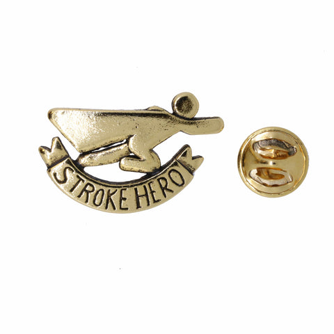 Stroke Hero Gold Lapel Pin