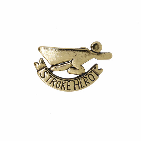 Stroke Hero Gold Lapel Pin