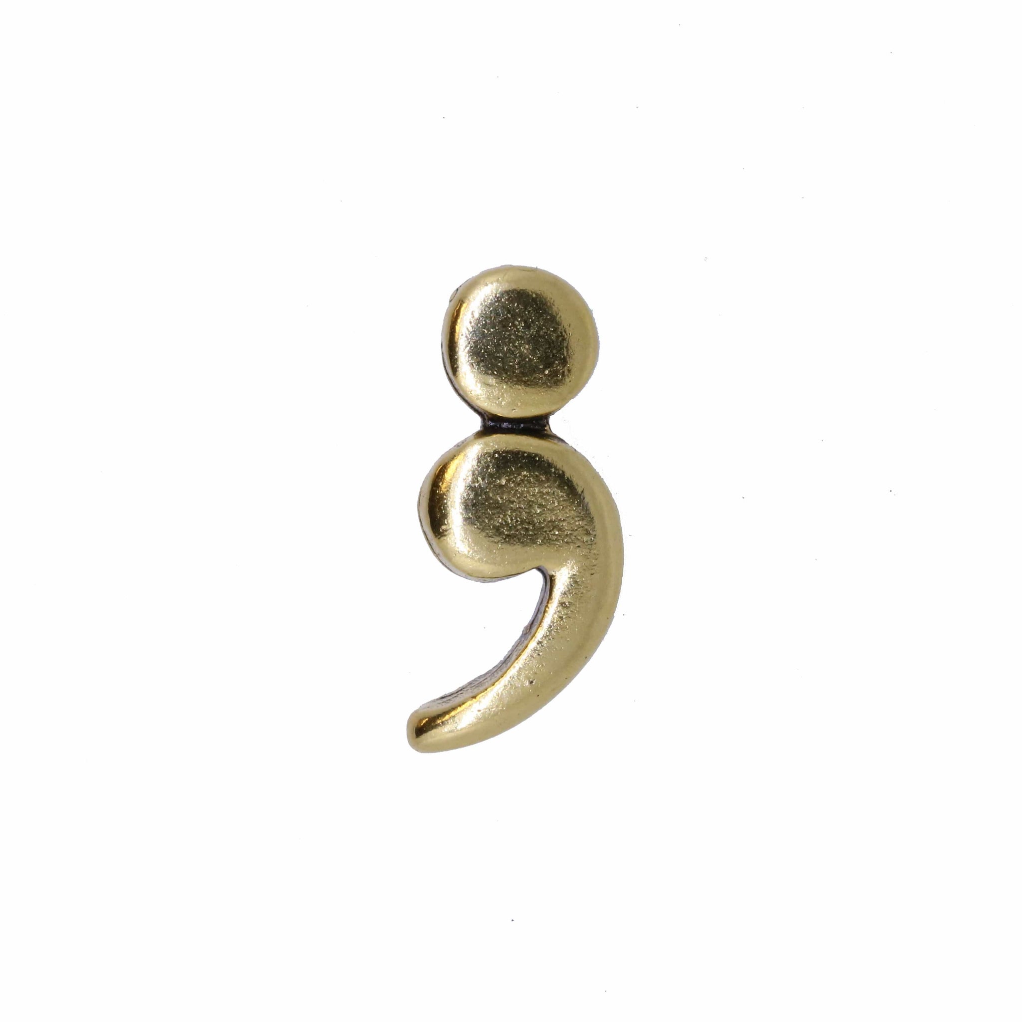 Semicolon Gold Lapel Pin