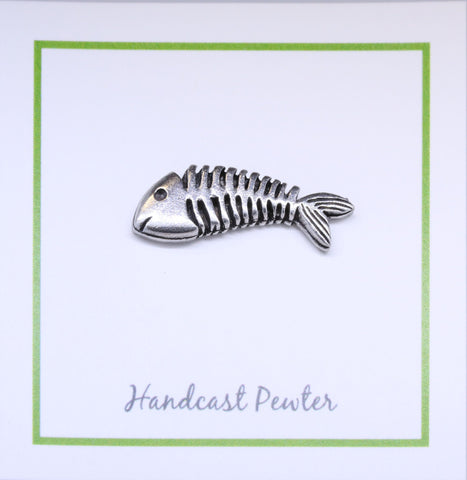 Fish Skeleton Lapel Pin