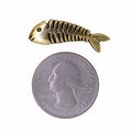 Fish Skeleton Gold Lapel Pin