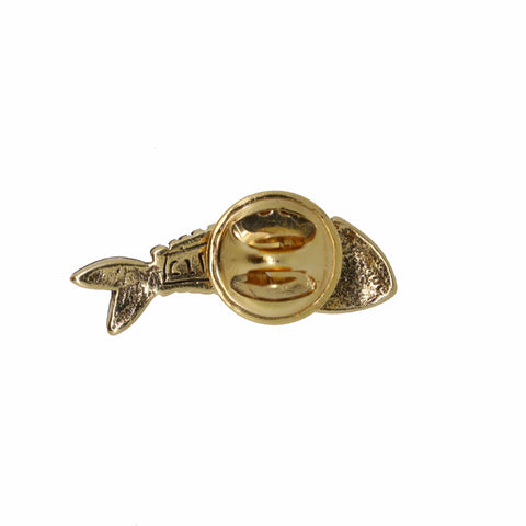 Fish Skeleton Gold Lapel Pin