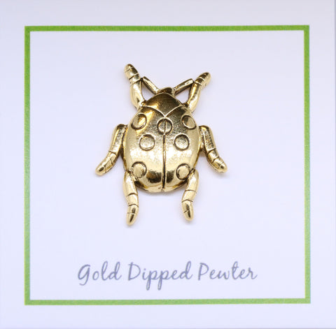 Ladybug Gold Lapel Pin