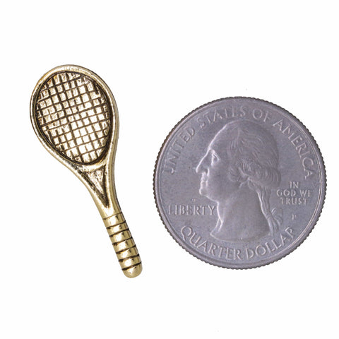 Tennis Racquet Gold Lapel Pin