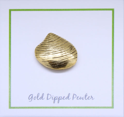 Quahog Gold Lapel Pin