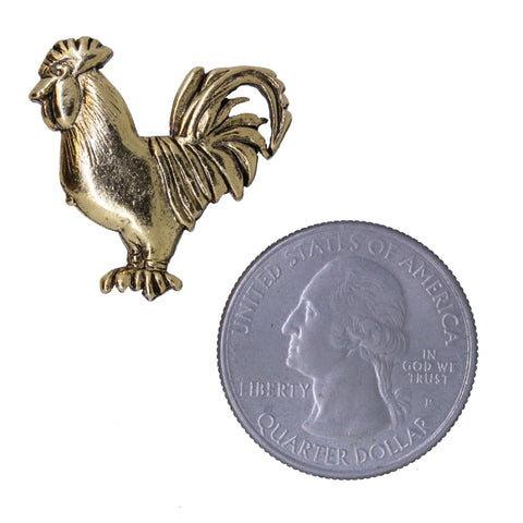 Rooster Gold Lapel Pin