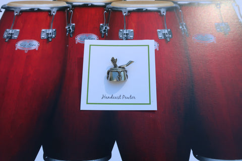 Conga Drum with Hands Lapel Pin