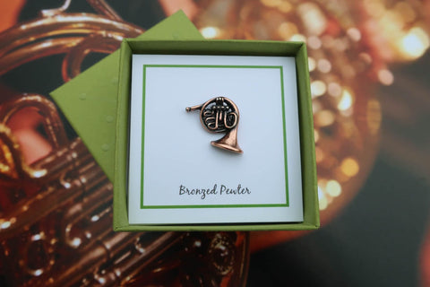 French Horn Copper Lapel Pin