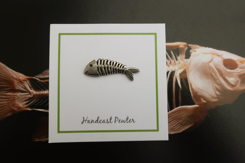 Fish Skeleton Lapel Pin