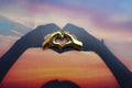 Heart Hands Gold Lapel Pin