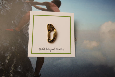 Climbing Ascender Gold Lapel Pin