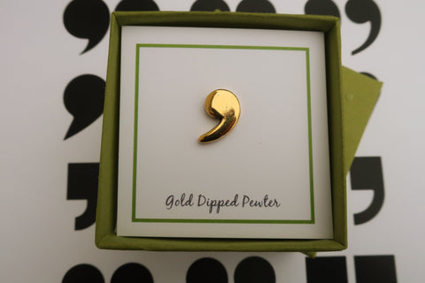 Comma Gold Lapel Pin