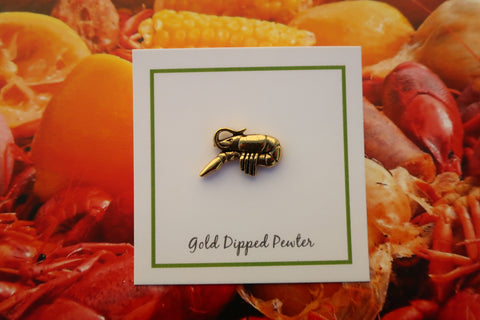 Crawfish Gold Lapel Pin