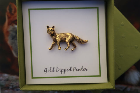 Fox Gold Lapel Pin