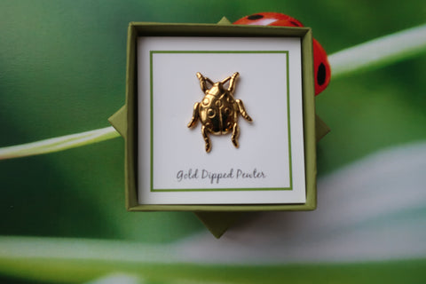 Ladybug Gold Lapel Pin