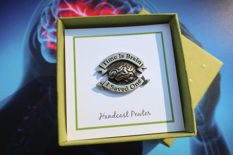 Time is Brain Stroke Awareness Lapel Pin
