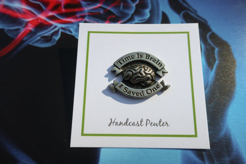 Time is Brain Stroke Awareness Lapel Pin