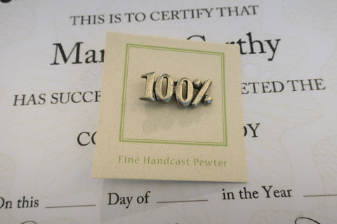 100% Lapel Pin