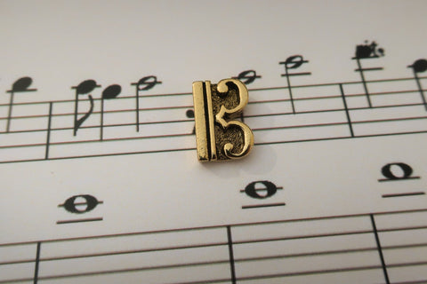 C-Clef (Alto Clef) Gold Lapel Pin