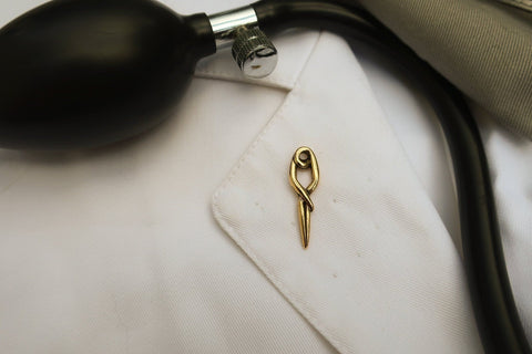 Aneurysm Clip Gold Lapel Pin