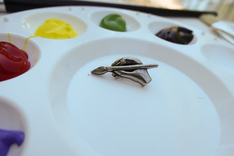 Artist's Hand with Brush Lapel Pin