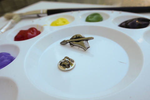 Artist's Hand with Brush Lapel Pin