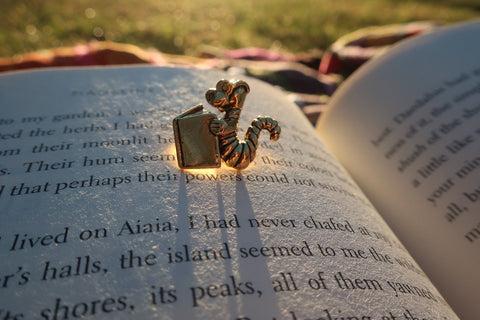 Bookworm Gold Lapel Pin