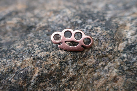 Brass Knuckles Copper Lapel Pin