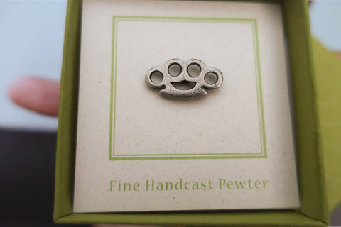 Brass Knuckles Lapel Pin