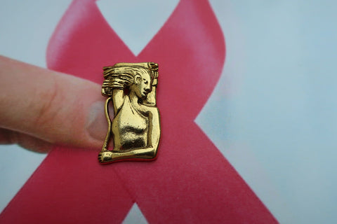 Breast Cancer Awareness Gold Lapel Pin