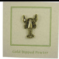 Lobster Gold Lapel Pin