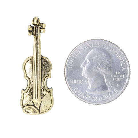 Violin Gold Lapel Pin