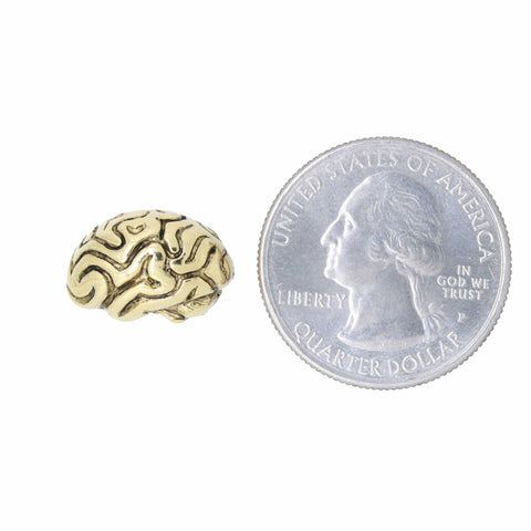 Brain Gold Lapel Pin