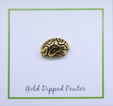 Brain Gold Lapel Pin