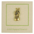 Peace Hand Sign Gold Lapel Pin