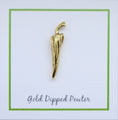 Chili Pepper Gold Lapel Pin