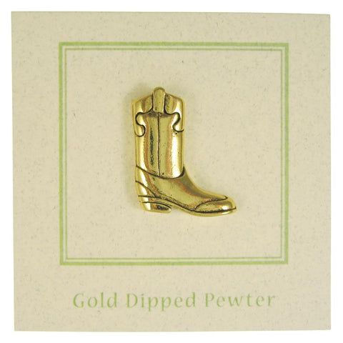 Cowboy Boot Gold Lapel Pin